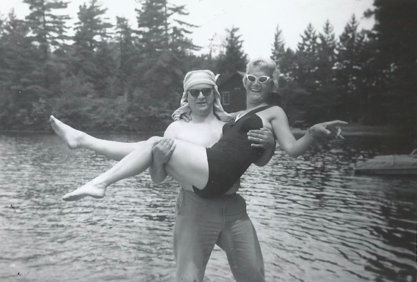 A joyful family memory by the lake